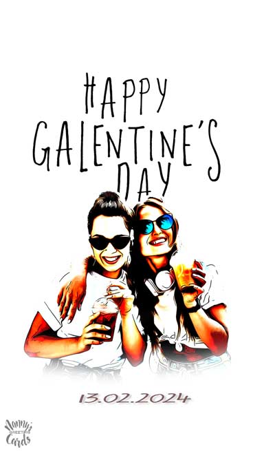 E-Card - Cool Girl with sunglasses - Galentine