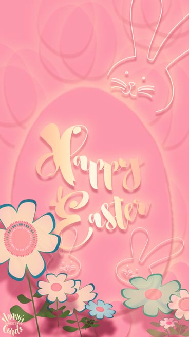 Happy Easter! - Lettering style - Watercolor Illustration - Phone Wallpaper